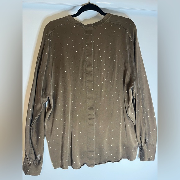 Vince Brown Polka Dot Women's Blouse - Picture 3 of 3